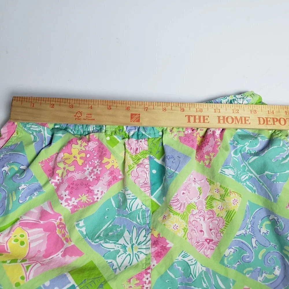 Lilly Pulitzer Shorts Animal Print Cotton High Waisted Vintage 90s Mens Medium